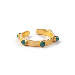 
                  
                    Load image into Gallery viewer, Heart Chakra Ring - Green Onyx
                  
                