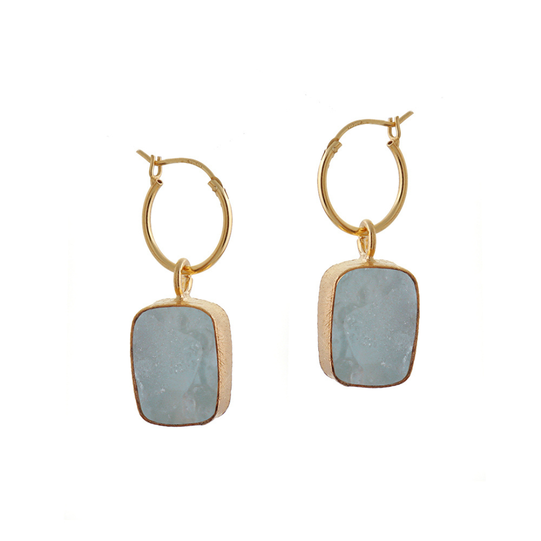 Aquamarine Elemental Crystal Earrings – Goddess Charms