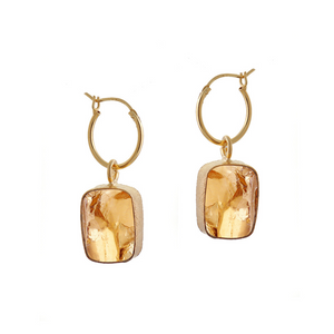 
                  
                    Load image into Gallery viewer, Citrine Elemental Crystal Earrings
                  
                