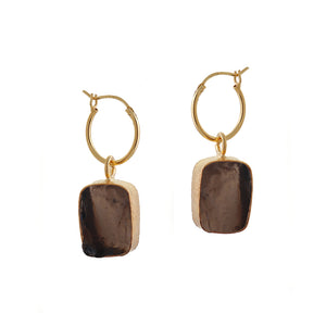 
                  
                    Load image into Gallery viewer, Smoky Quartz Elemental Crystal Earrings
                  
                